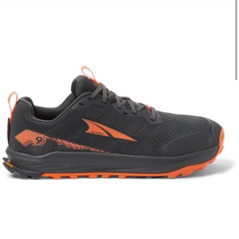 Altra Men's Lone Peak 9+ Trail Shoes - Black and Orange Size 9
